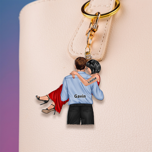 Personalized Gifts For Couple Keychain Couple Princess Carrying 15QHHU150125TM-Homacus