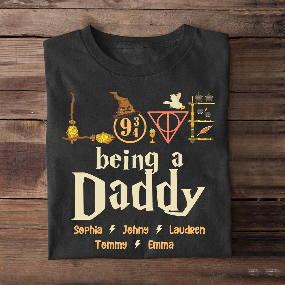 Personalized Gifts For Dad Shirt Love Being A Daddy-Homacus