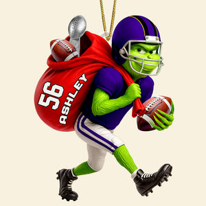 Football Thief Ornament Christmas Personalized Gifts For Football Lovers 02HUDT140725-Homacus