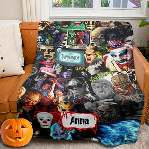 Personalized Gifts For Horror Fans Blanket 02hutn310824 Halloween Horror Movie Characters-Homacus