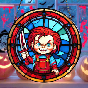 Personalized Gifts For Horror Movie Fans Stained Glass Ornament Halloween Gift 01ACTN260824-Homacus