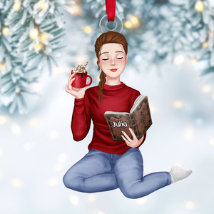 Personalized Christmas Gifts For Reading Girl Ornament 03acpu111124pa-Homacus