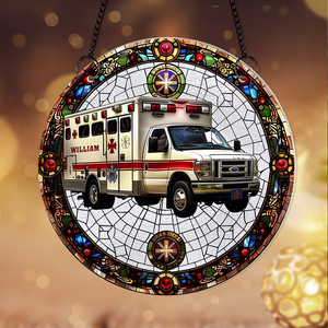 Personalized Christmas Gifts For Police Car Lovers Suncatcher Ornament 78acpu290824-Homacus