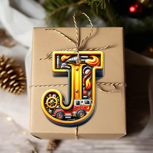 Custom Alphabet Letter Gifts For Fire Truck Lover Christmas Ornament 021xqtn241024-Homacus