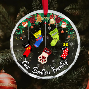 Stocking Family Ornament - Collage Socks - Personalized Gifts For Family-Homacus