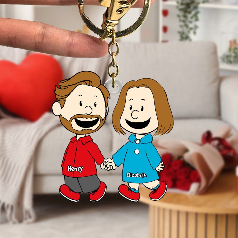 Couple Keychain - Personalized Christmas Gifts For Couple Hand In Hand 061qhhn190124hh-Homacus