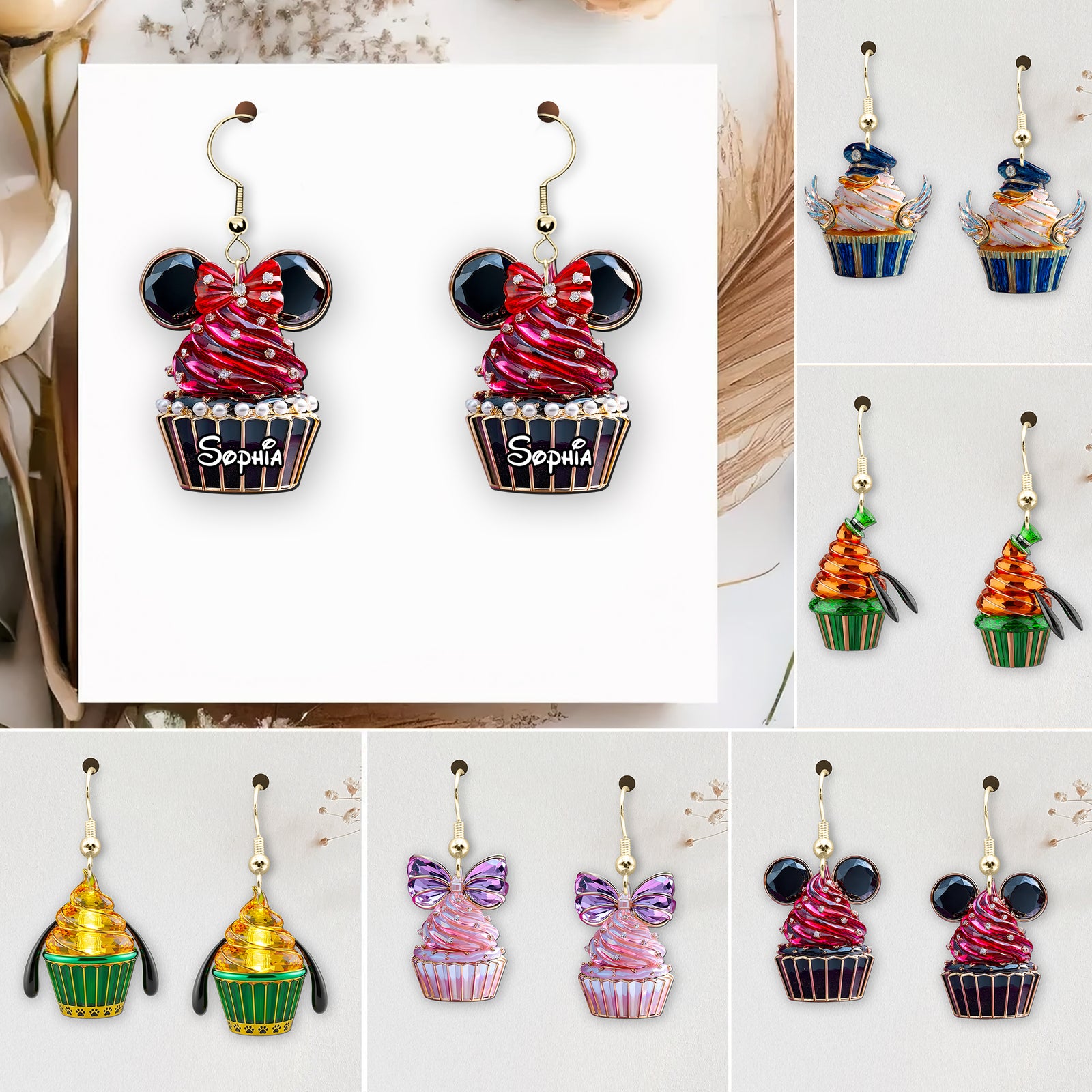 Cute Cupcakes Earrings - Personalized Gifts For Cartoon Lovers 01TGDT080725-Homacus