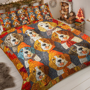 Beagle Dog Christmas Quilt Bed Set Gifts For Dog Lovers 03HUDT051124-Homacus