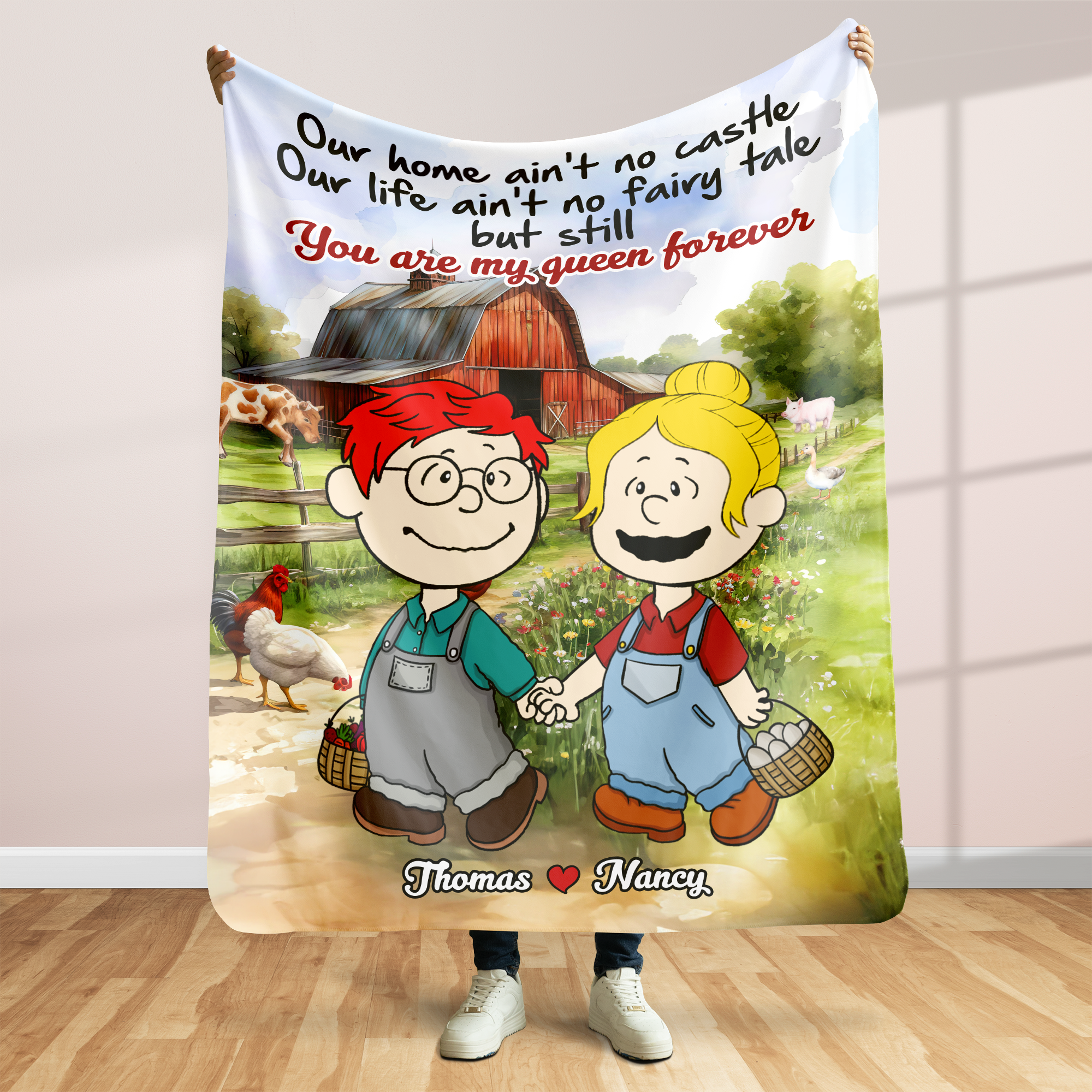 Personalized Gifts For Farmer Couple Blanket 01qhpu130125hg You're My Queen/King-Homacus