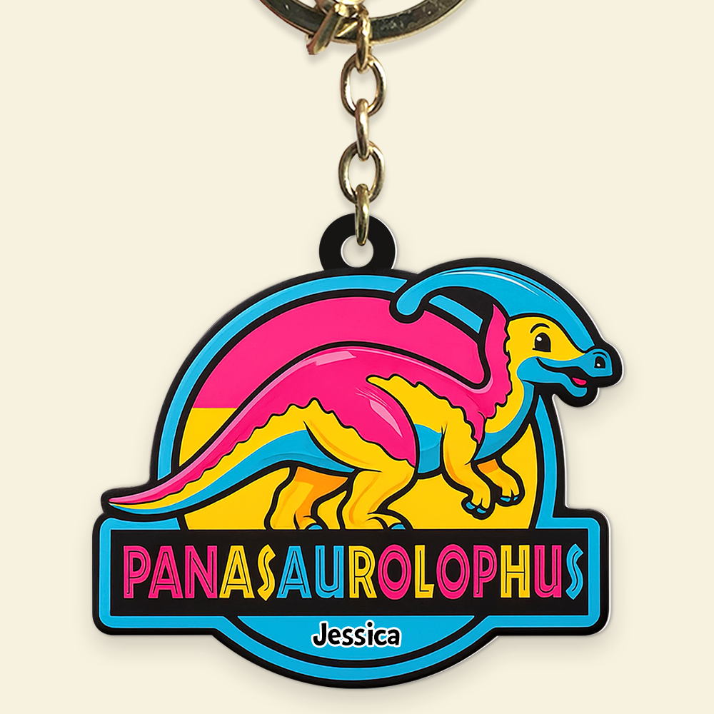 Colorful Dinosaur Keychain – Personalized Gifts for LGBTQ+ Pride 03hupu050625-Homacus