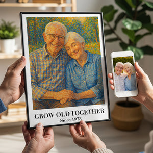 Pointillism Art Couple Poster Custom Photo Gifts For Couple 01OHDT230725-Homacus