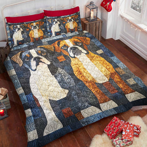 Boxers Dog Christmas Quilt Bed Set Gifts For Dog Lovers 04HUDT081124-Homacus