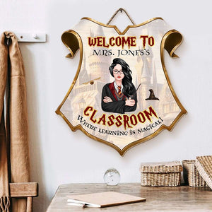 Personalized Gifts For Teacher Wood Sign Welcome To Hogwarts Wood Sign-Homacus