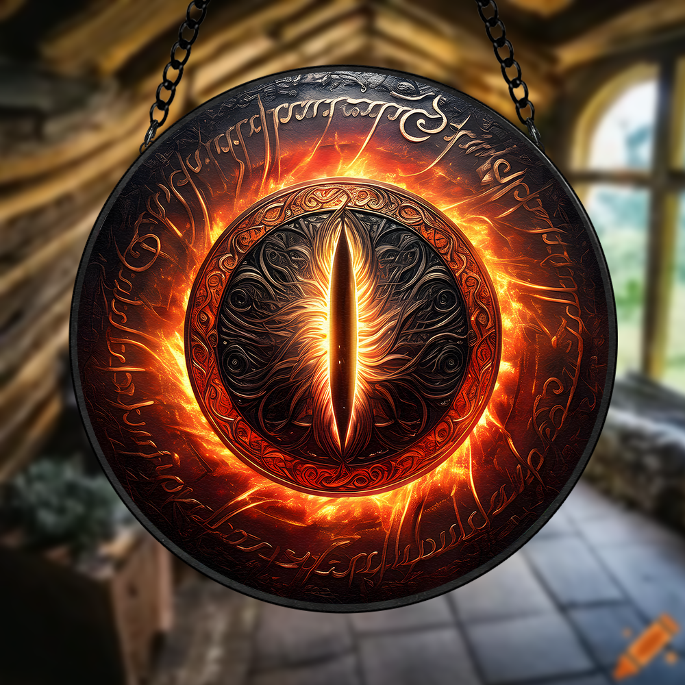 Gifts For Fantasy Novel Fans Stained Glass Ornament, Mysterious Fire Eye 03qhpu280824-Homacus