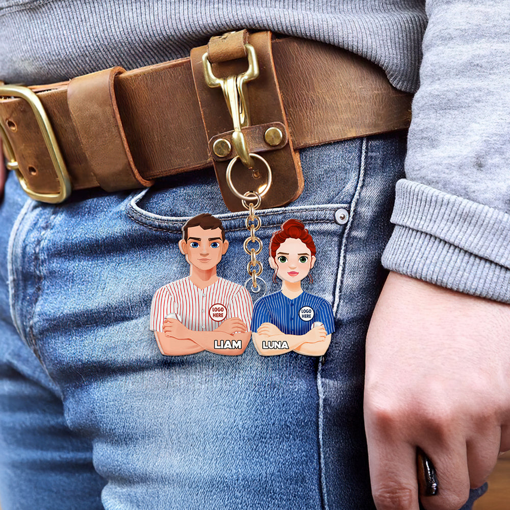 Personalized Gifts For Baseball Lovers Couple Keychain 042qhhu200125hg-Homacus