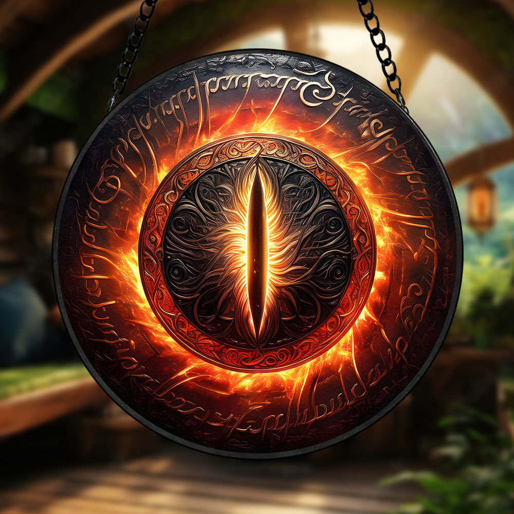 Gifts For Fantasy Novel Fans Stained Glass Ornament, Mysterious Fire Eye 03qhpu280824-Homacus