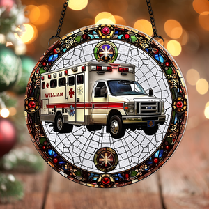 Personalized Christmas Gifts For Police Car Lovers Suncatcher Ornament 78acpu290824-Homacus