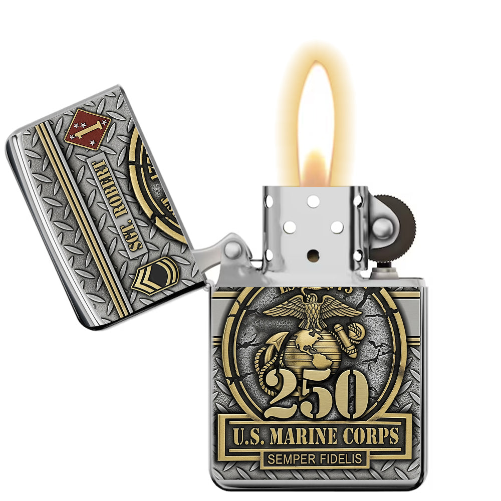 Military 250th Anniversary Flame Lighter - Custom Branch Division Logo For Veteran-Homacus