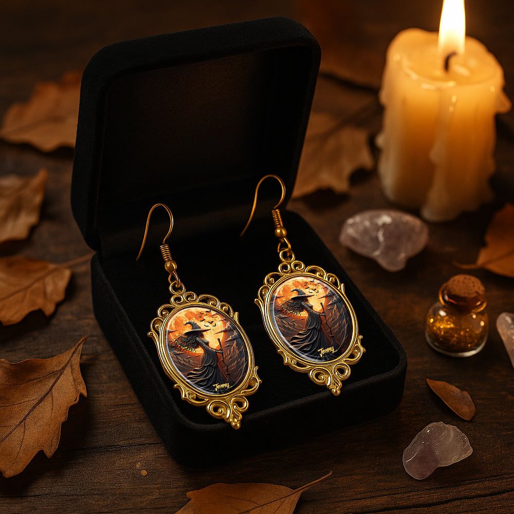 Mystic Witch Moon Earrings - Personalized Gifts For Witch Lovers 01PGTN110725-Homacus