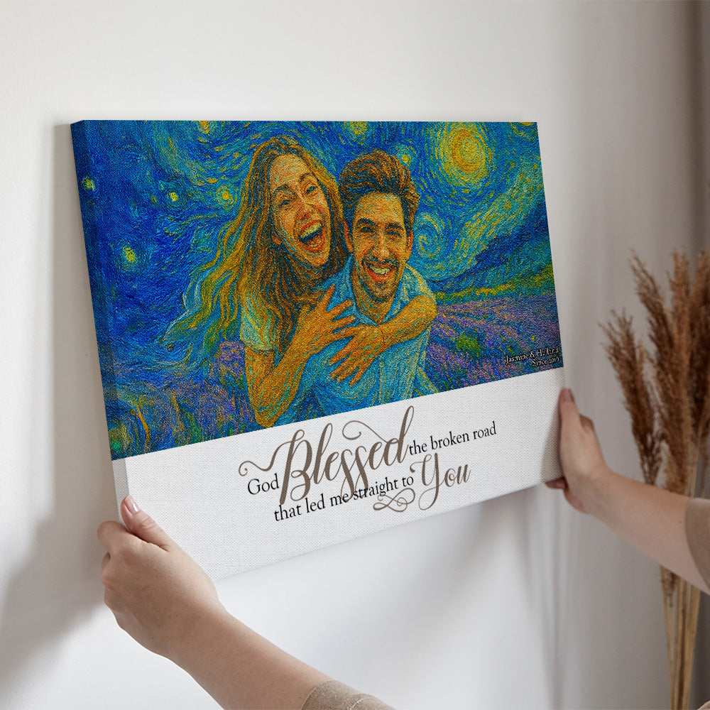 Art Style Couple Canvas Print - Custom Photo Gifts For Couple 01humg150725-Homacus