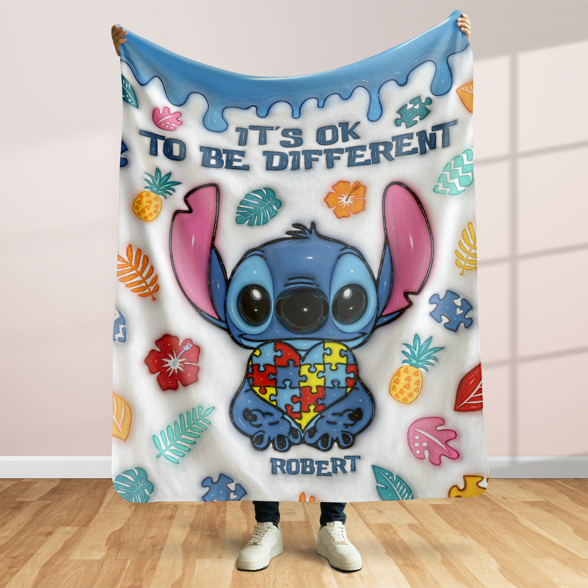 Personalized Gifts For Autism Blanket Inflated Effect 03ohpu200225-Homacus