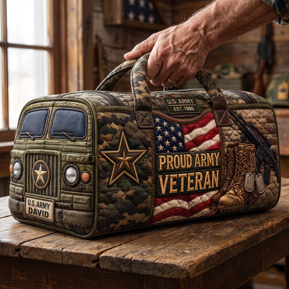 Military Quilted Duffle Bag - Personalized Gift For Veterans 01paqn140826