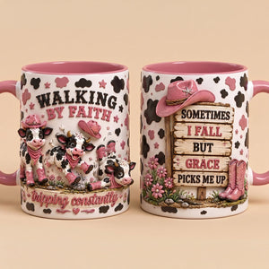 Walking By Faith Calf Coffee Mug - Personalized Gifts For Christian 06PADT250726