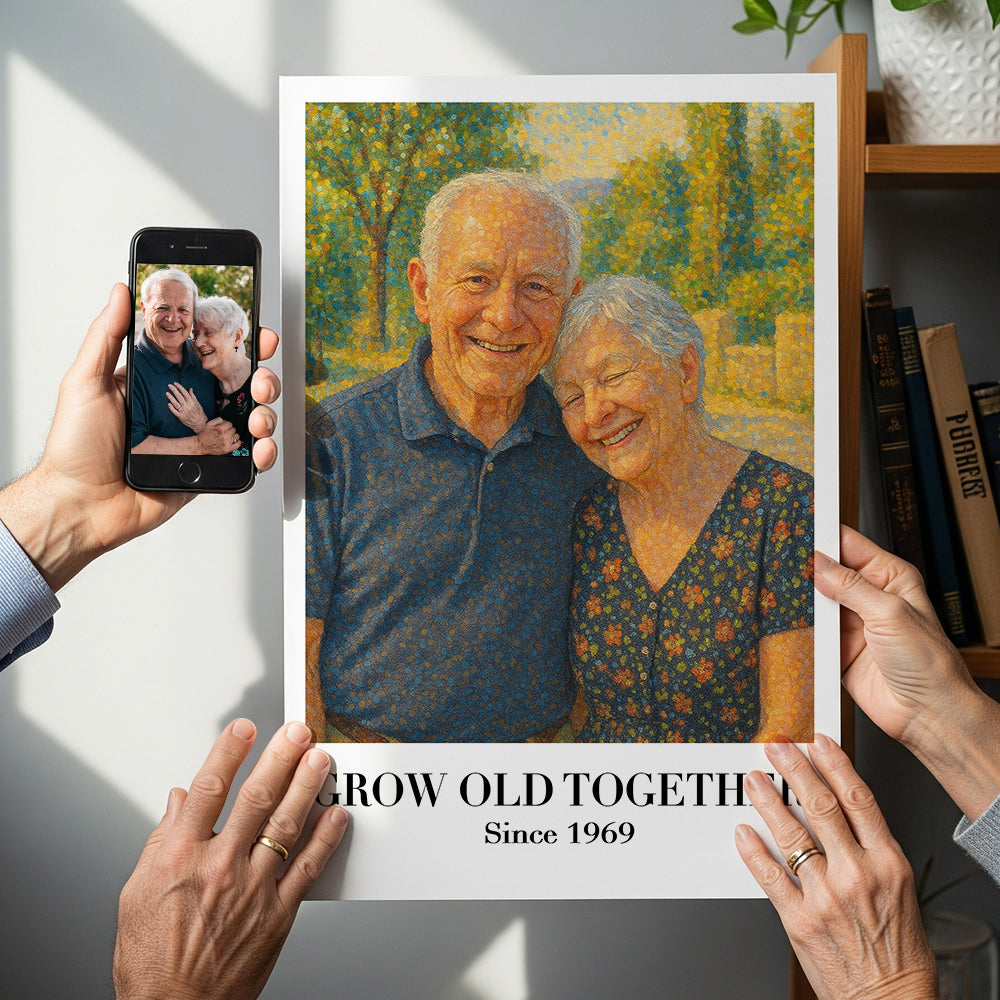 Pointillism Art Couple Poster Custom Photo Gifts For Couple 01OHDT230725-Homacus