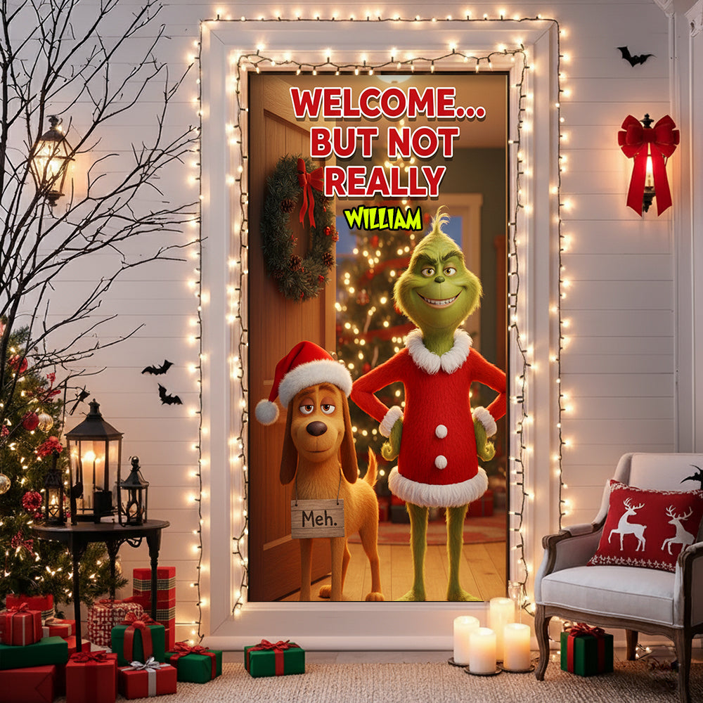 Funny Welcome Door Cover - Personalized Gift For Christmas 08KILU011125-Homacus