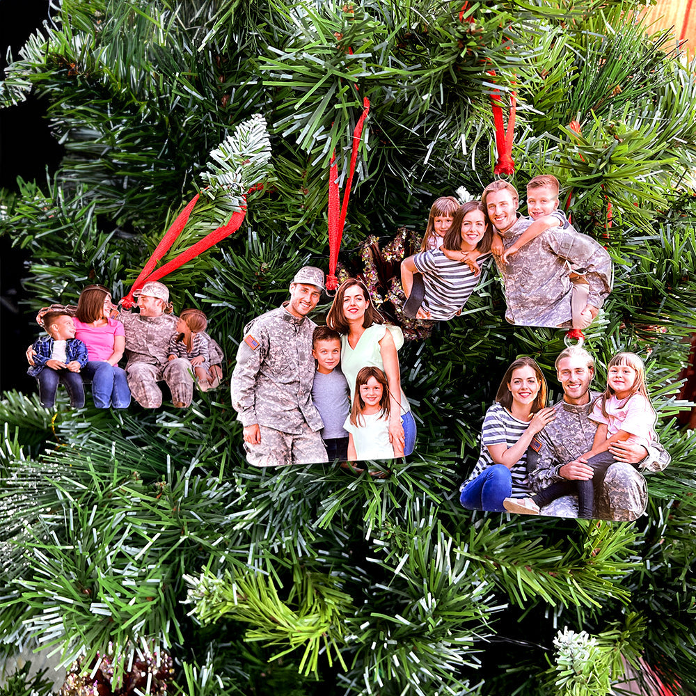 Custom Photo Gifts for Veteran Family Ornament 51acvp140924-Homacus