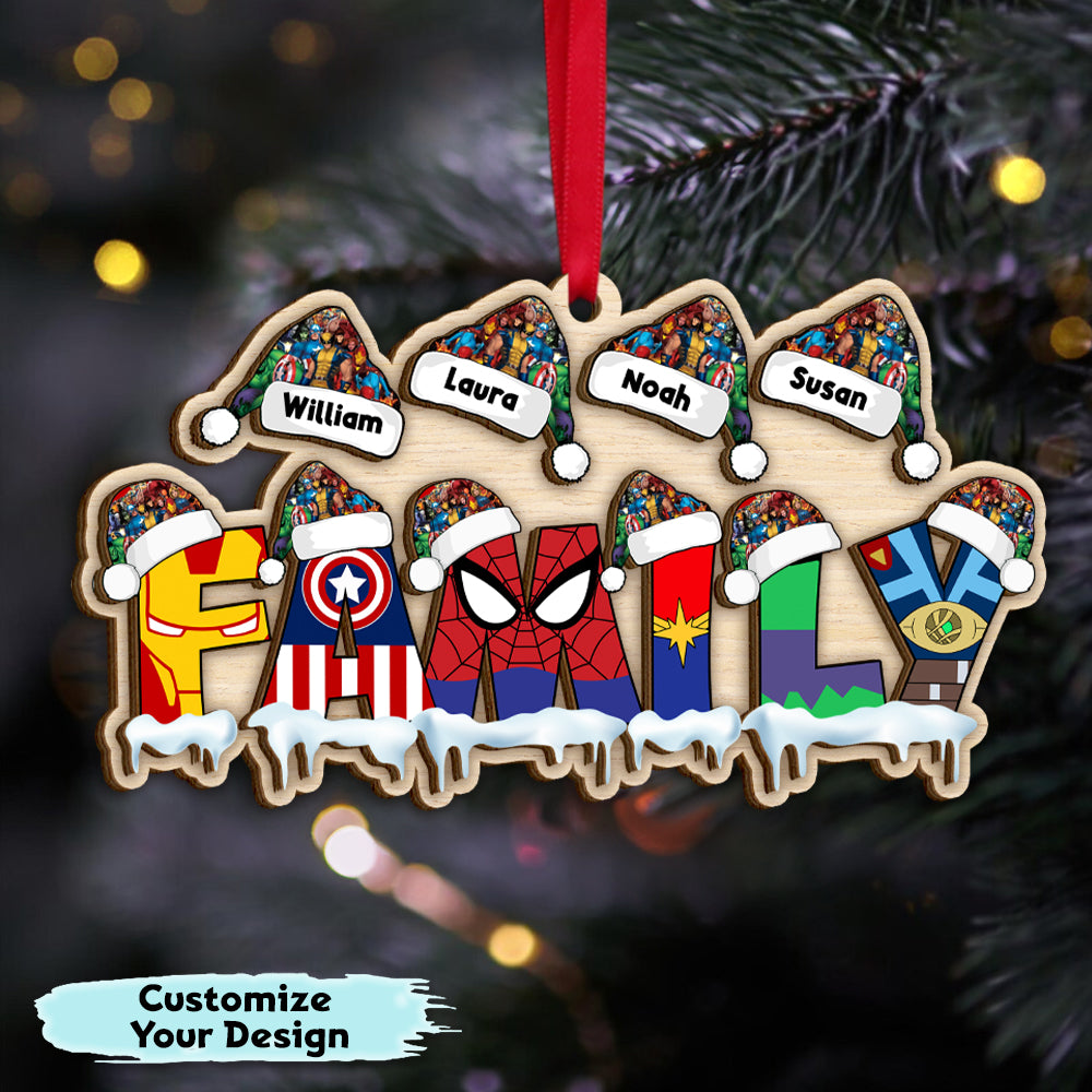 Personalized Gifts For Superhero Family Christmas Ornament 03ohti241024-Homacus