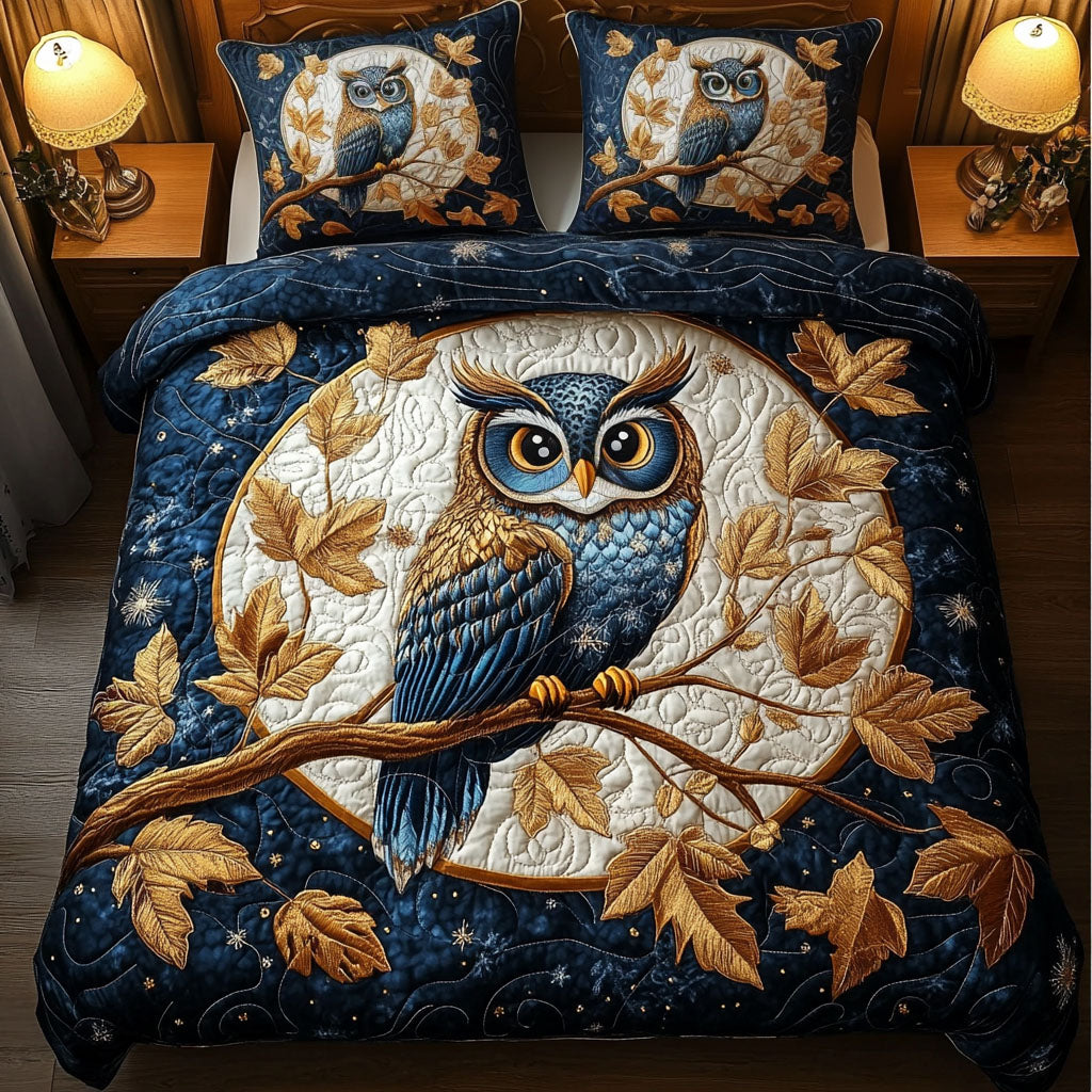 Gifts For Owl Lover Quilt Bed Set Autumn Owl-Homacus