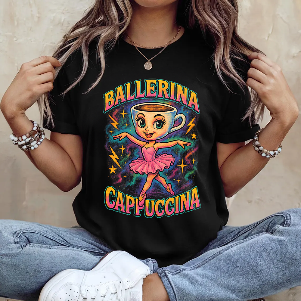 Ballerina Cappuccina Brainrot Shirt Gifts For Kids 031hudt280725-Homacus