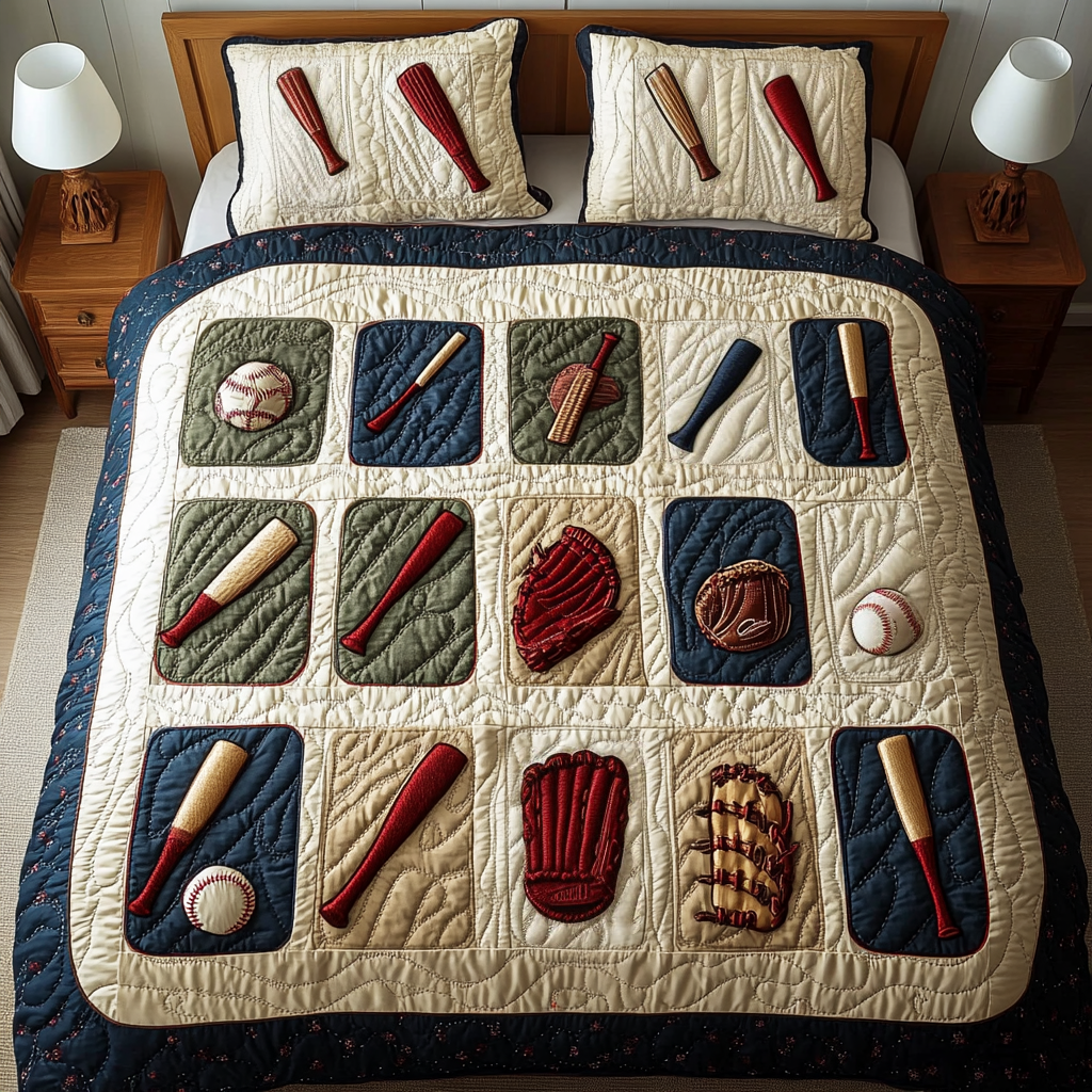 Gifts For Baseball Lover Quilt Bed Set Batter Dream-Homacus