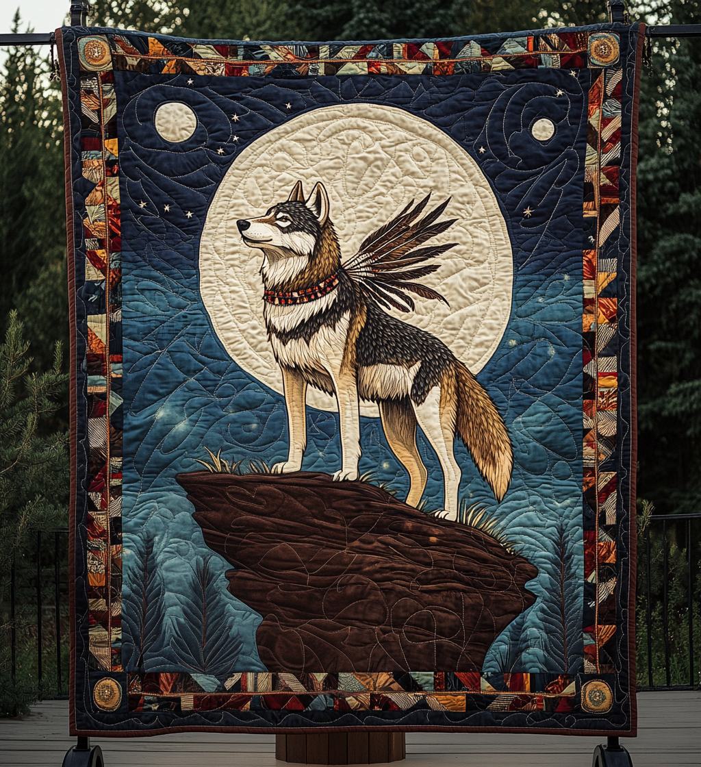 Gifts For Wolf Lover Blanket Brave Native Wolf-Homacus