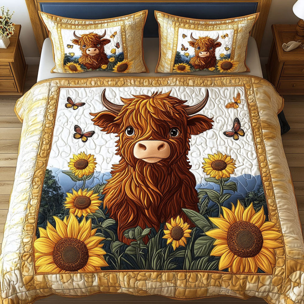 Gifts For Highland Cow Lovers Quilt Bed Set Butterfly Meadow-Homacus