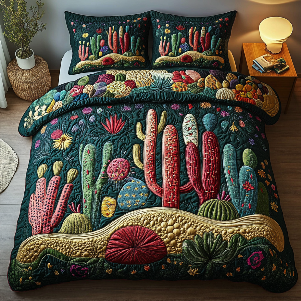 Gifts For Cactus Lovers Quilt Bed Set Cactus Charm-Homacus