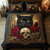 Gifts For Cat Lovers Quilt Bed Set Black Cat With Skull-Homacus