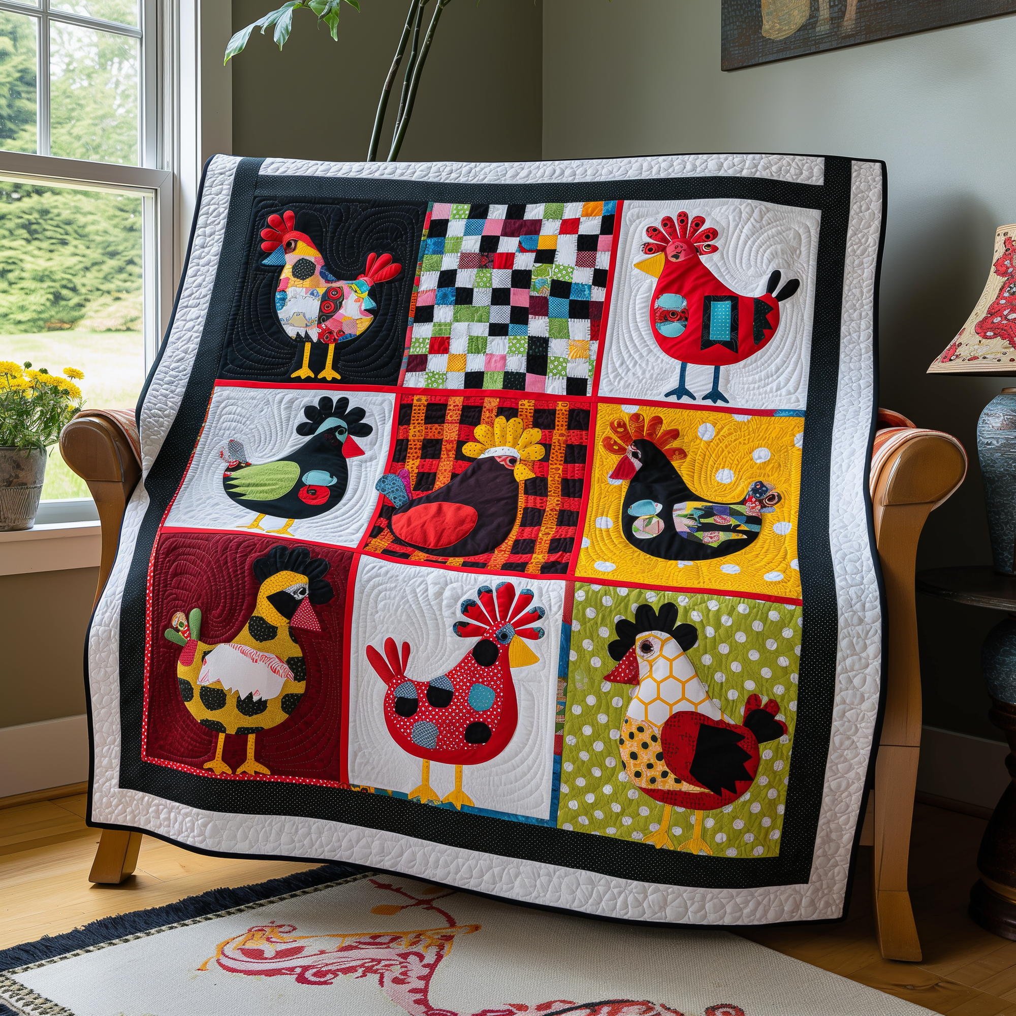 Gifts For Chicken Lover Blanket Chicken Mosaic-Homacus