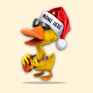 Duck Playing Guitar - Personalized Christmas Ornament - Christmas Gift For Guitar Lover-Homacus