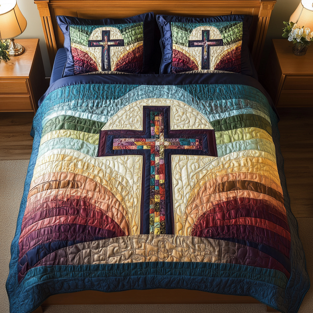 Gifts For Cross Lover Quilt Bed Set Cross Of Hope-Homacus