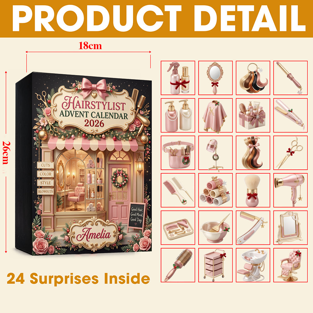 Glam Hairstylist Accessories Advent Calendar - Personalized Gift For Hairstylist 03PGLU291026