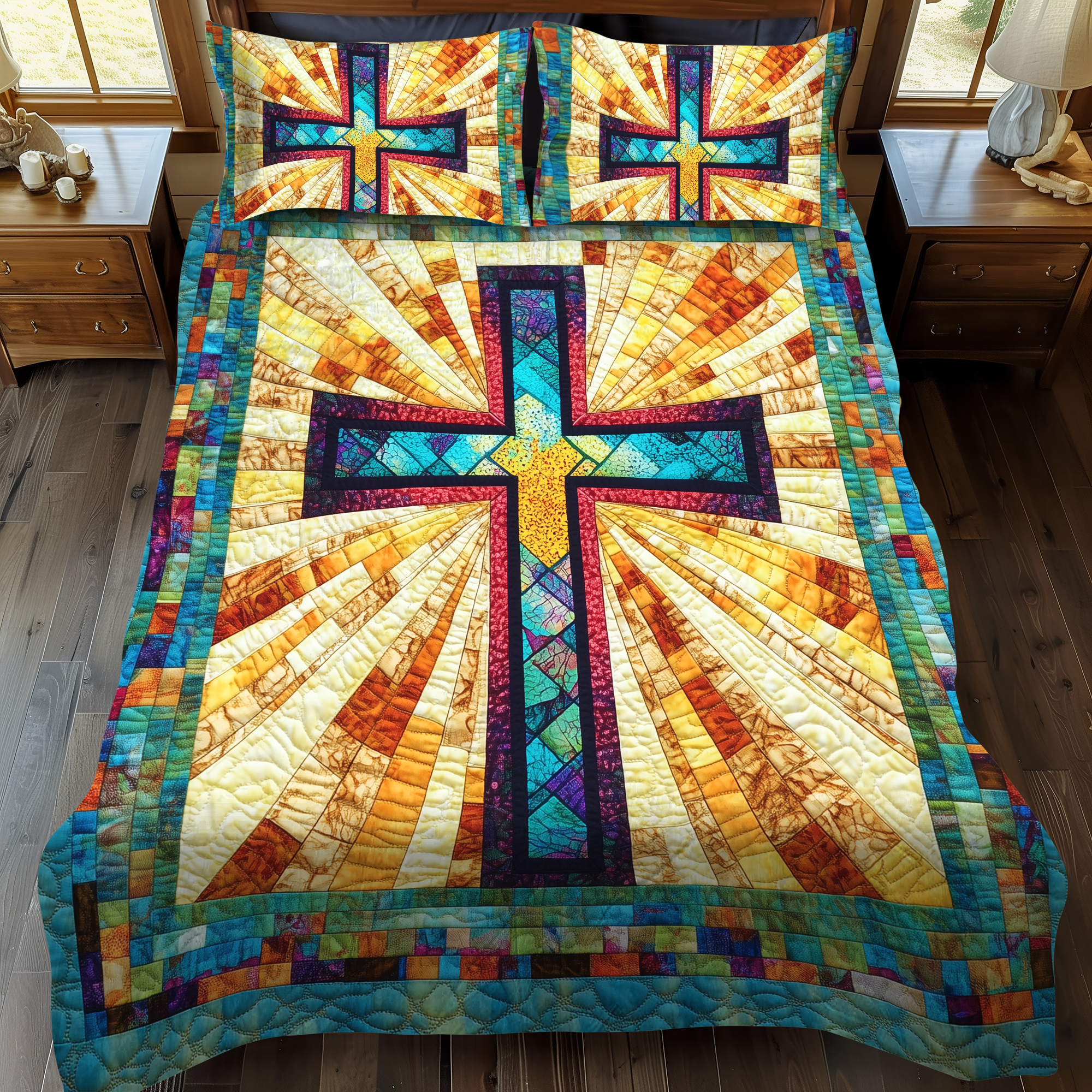 Gifts For Cross Lover Quilt Bed Set Eternal Cross-Homacus