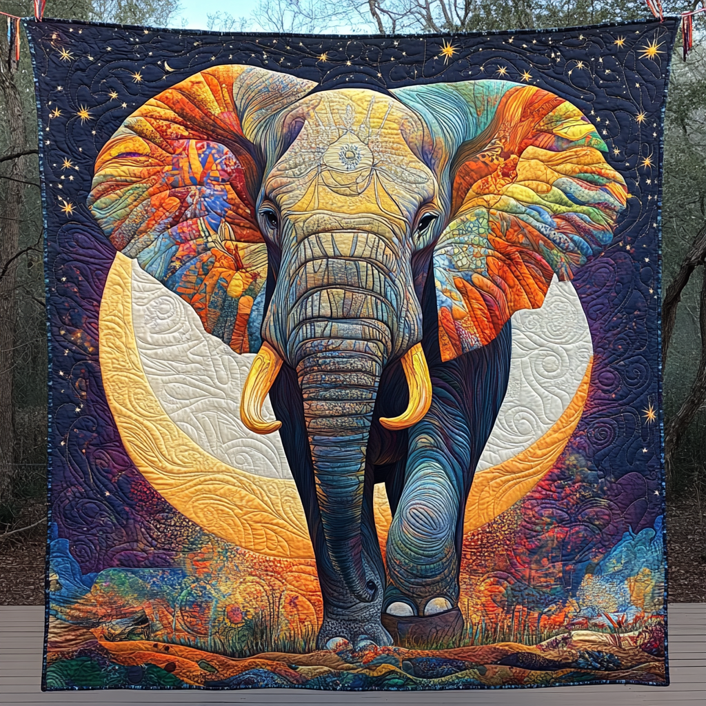 Gift For Elephant Lovers Blanket, Mystic Moonlight Elephant-Homacus