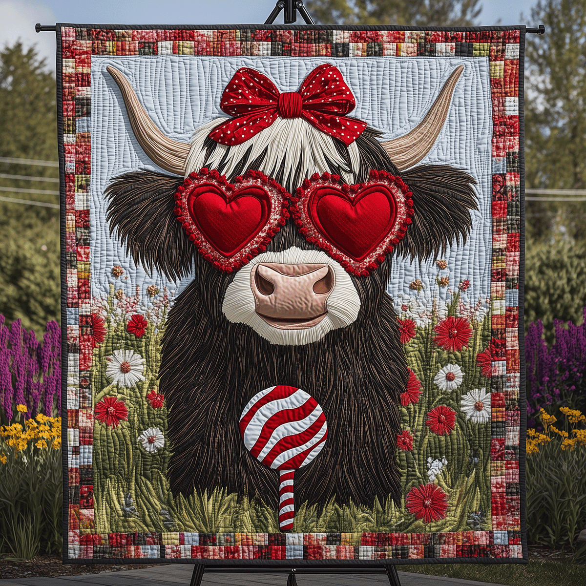 Gifts For Highland Cow Lovers Blanket Happy Highland Cow In Dreamy Meadow-Homacus