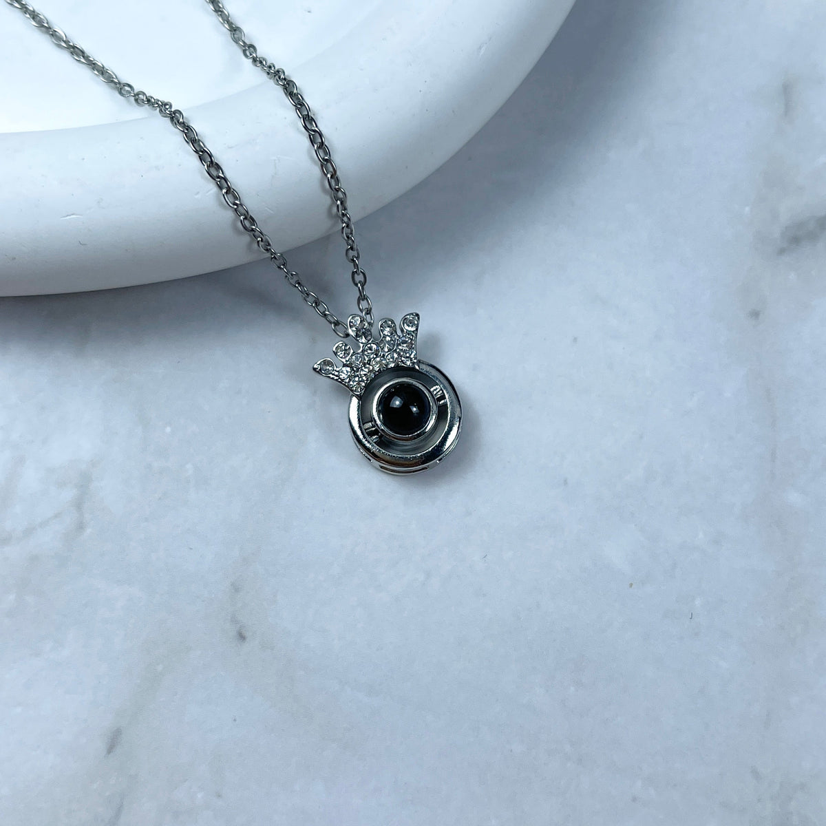 Custom Photo Projection Necklace - Royal Crown Charm 04-Homacus