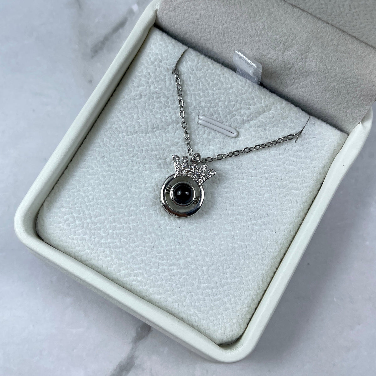 Custom Photo Projection Necklace - Royal Crown Charm 04-Homacus