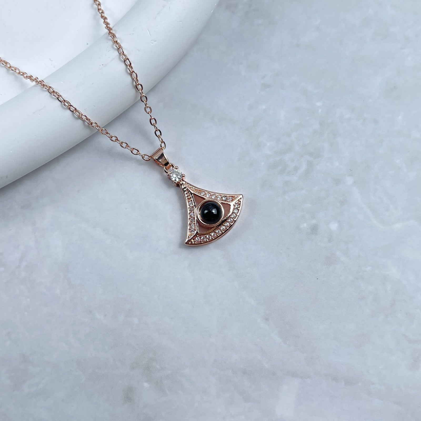 Custom Photo Projection Necklace - Mystic Eye Charm 32-Homacus