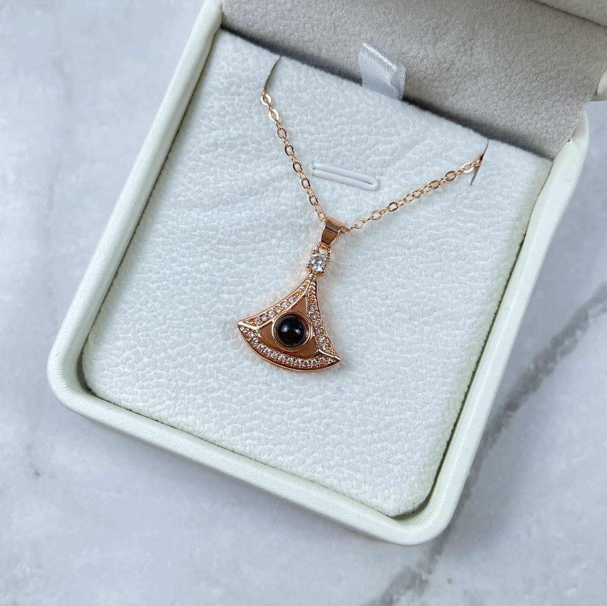 Custom Photo Projection Necklace - Mystic Eye Charm 32-Homacus