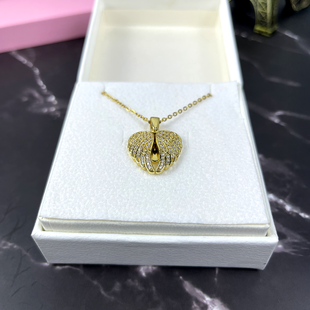 Personalized Gift For Couple Angel Wings Necklace 01acxx140225-Homacus